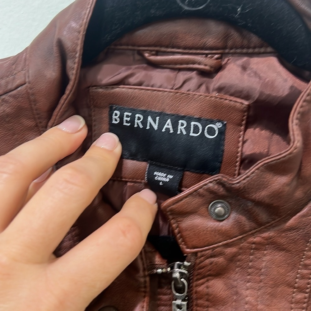 Bernardo Women's Brown Cafe Racer Motorcycle Jacket Size Large - Picture 6 of 6
